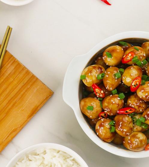 Trứng Cút Rim Mặn - banner